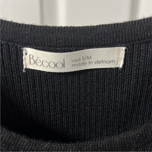 THROUGH THE YEARS BLACK Ribbed Knit DRESS S/M - Picture 7 of 10